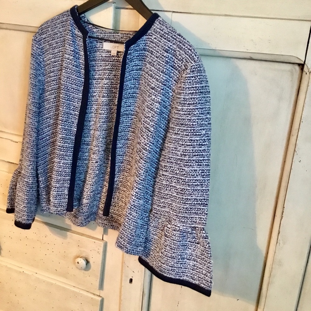 Loft Navy Cream Tweed Boucle Jacket - Picture 5 of 6